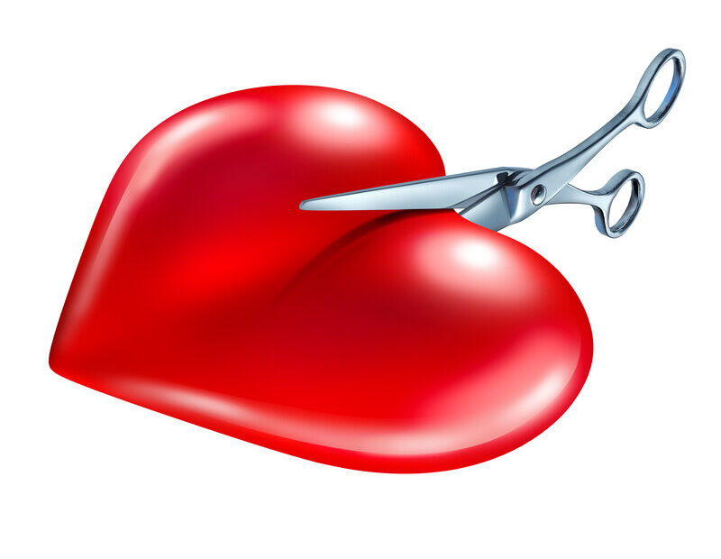 How to break up with someone by cutting heart pic